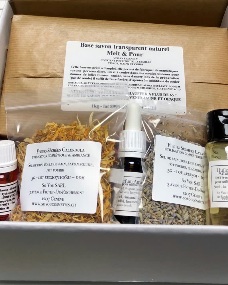 Kit DIY savon solide naturel transparent Melt and Pour